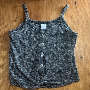 Women's Gray Button-Front Top